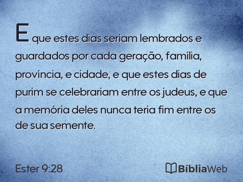 Ester 9:28 em imagem para compartilhar