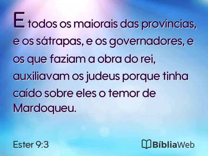 Ester 9:3 em imagem para compartilhar