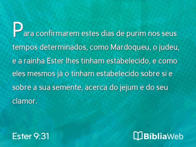 Ester 9:31 em imagem para compartilhar