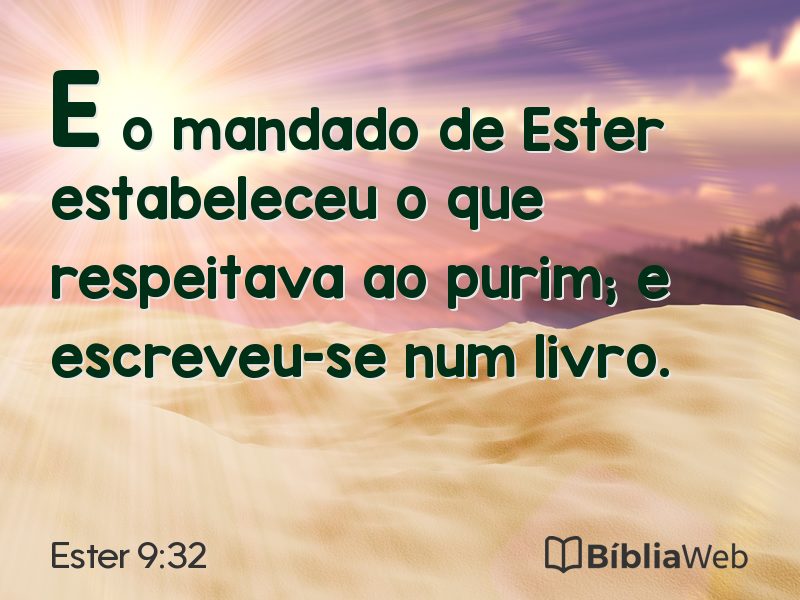 Ester 9:32 em imagem para compartilhar
