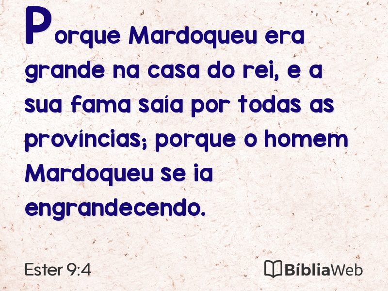 Ester 9:4 em imagem para compartilhar