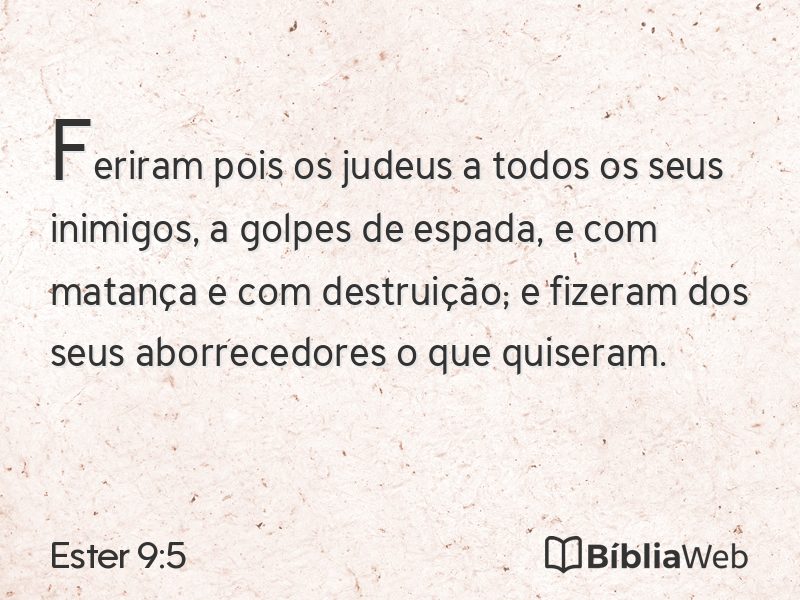 Ester 9:5 em imagem para compartilhar