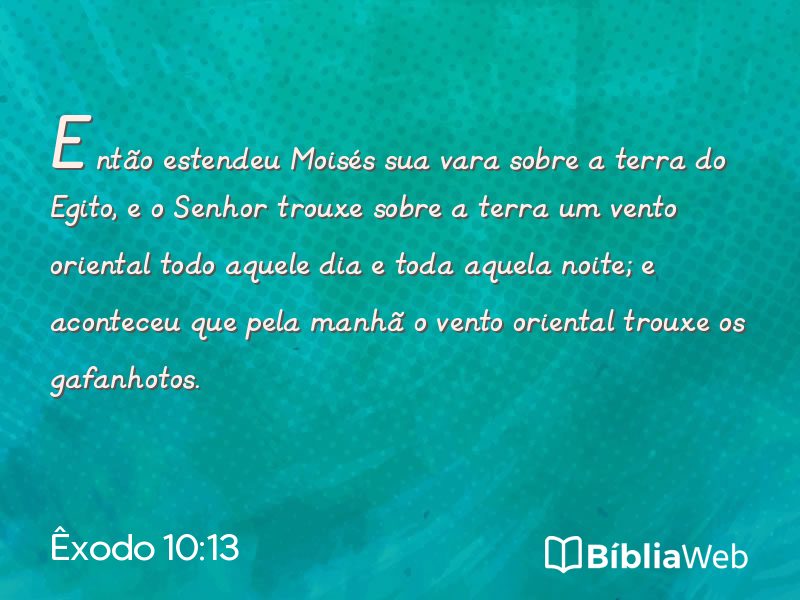 Êxodo 10:13 em imagem para compartilhar