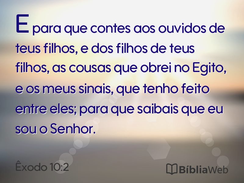 Êxodo 10:2 em imagem para compartilhar