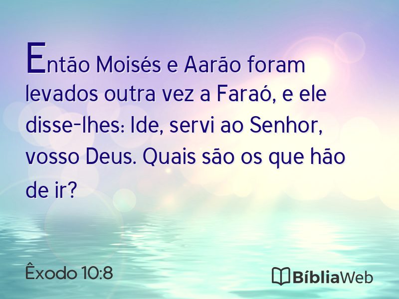 Êxodo 10:8 em imagem para compartilhar