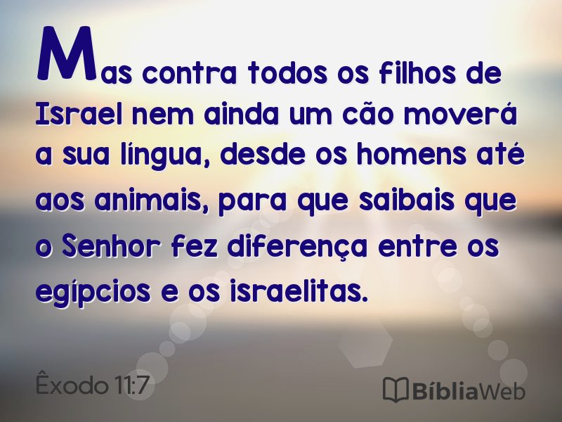 Êxodo 11:7 em imagem para compartilhar