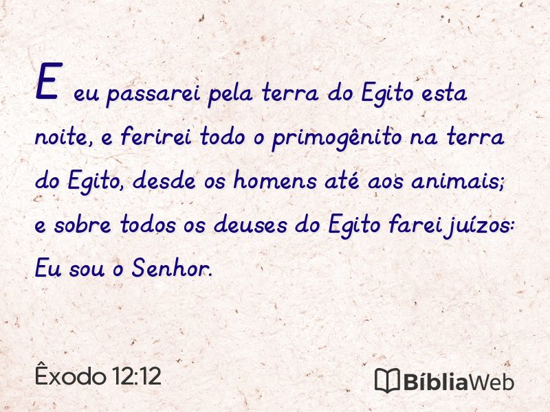 Êxodo 12:12 em imagem para compartilhar