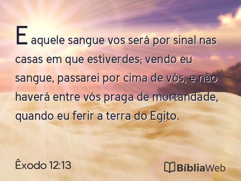 Êxodo 12:13 em imagem para compartilhar