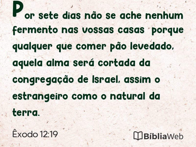 Êxodo 12:19 em imagem para compartilhar