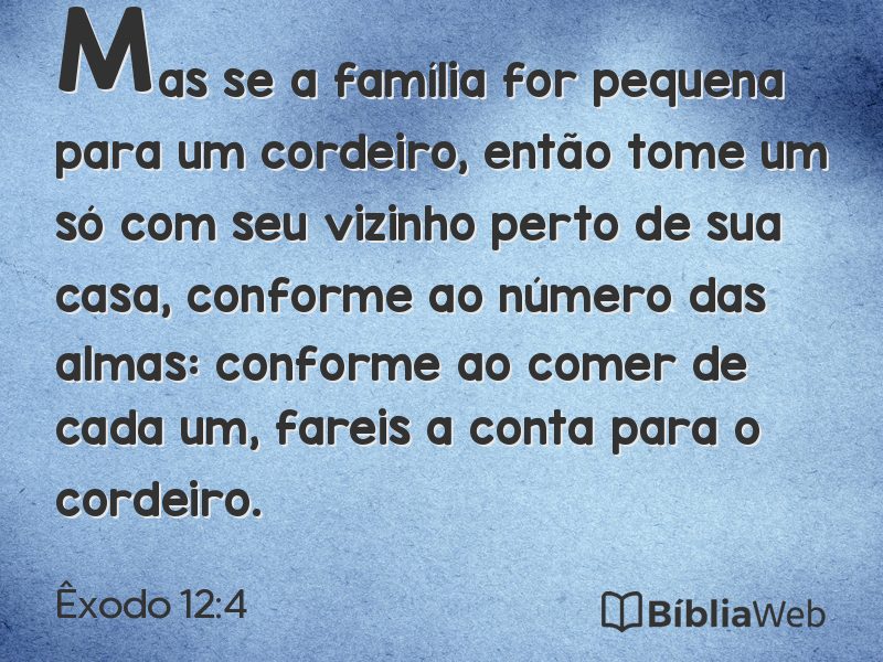 Êxodo 12:4 em imagem para compartilhar