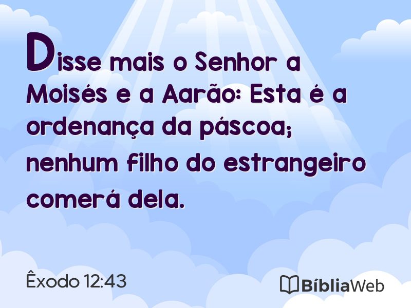 Êxodo 12:43 em imagem para compartilhar