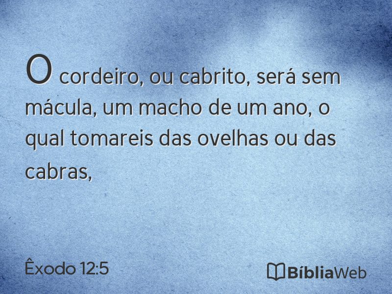 Êxodo 12:5 em imagem para compartilhar