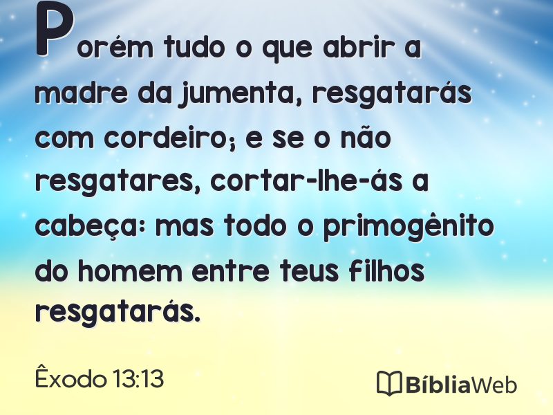 Êxodo 13:13 em imagem para compartilhar