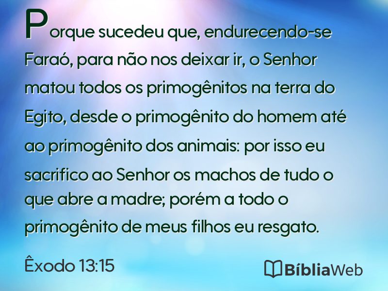 Êxodo 13:15 em imagem para compartilhar
