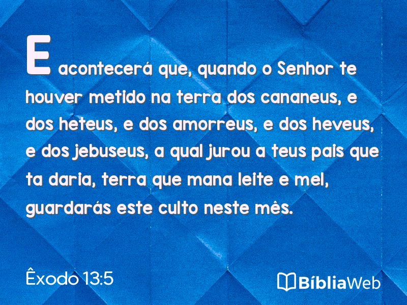 Êxodo 13:5 em imagem para compartilhar