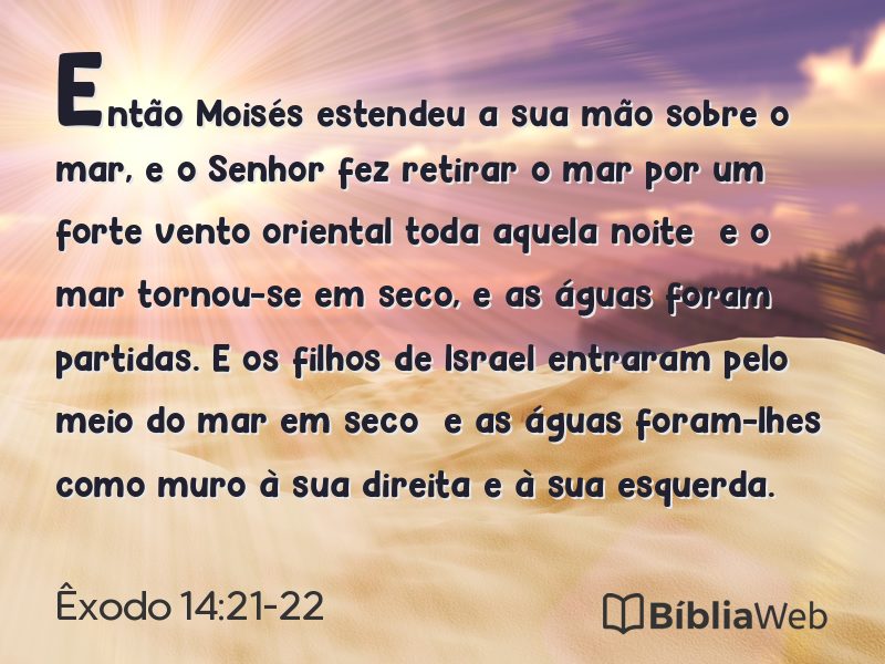 Êxodo 14:21-22 em imagem para compartilhar