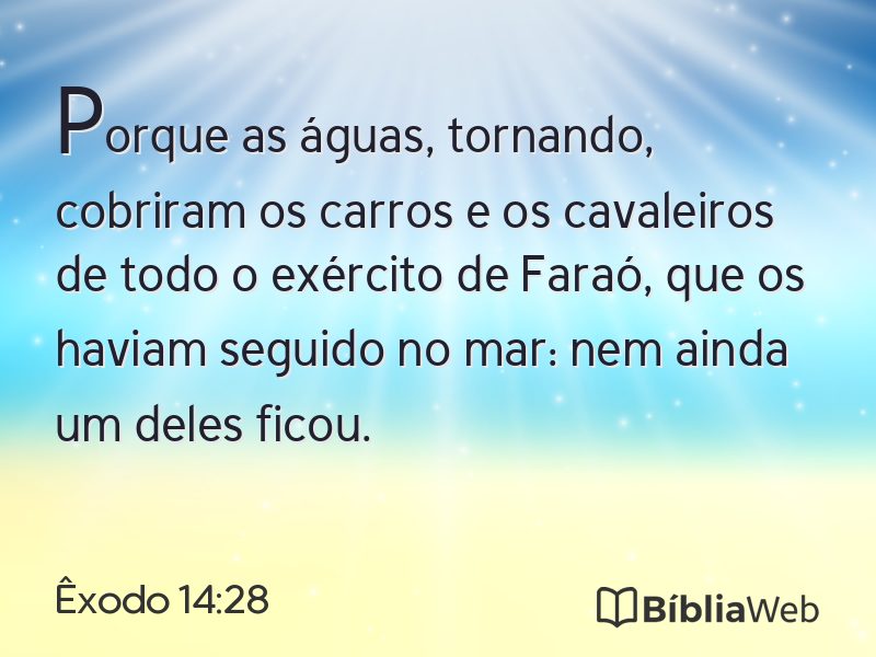 Êxodo 14:28 em imagem para compartilhar