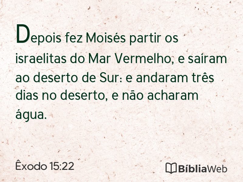 Êxodo 15:22 em imagem para compartilhar