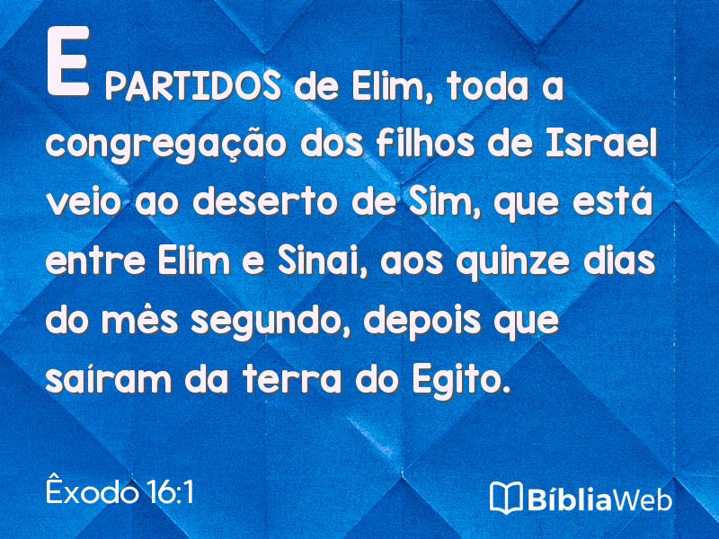Êxodo 16:1 em imagem para compartilhar