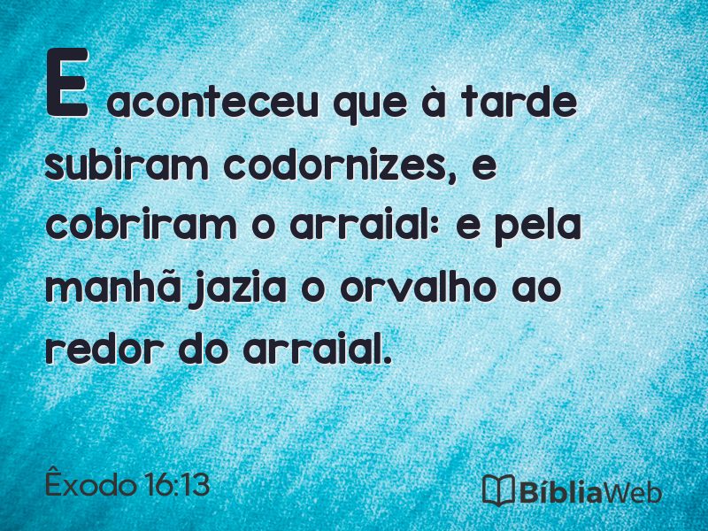 Êxodo 16:13 em imagem para compartilhar