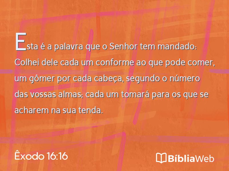 Êxodo 16:16 em imagem para compartilhar