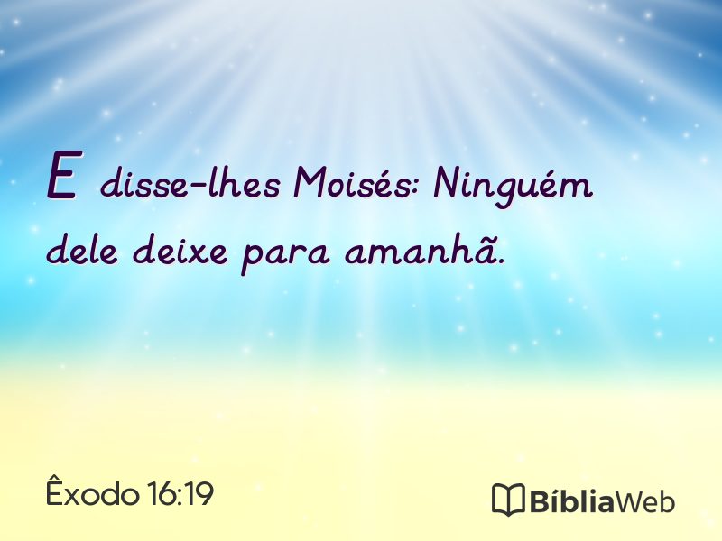 Êxodo 16:19 em imagem para compartilhar