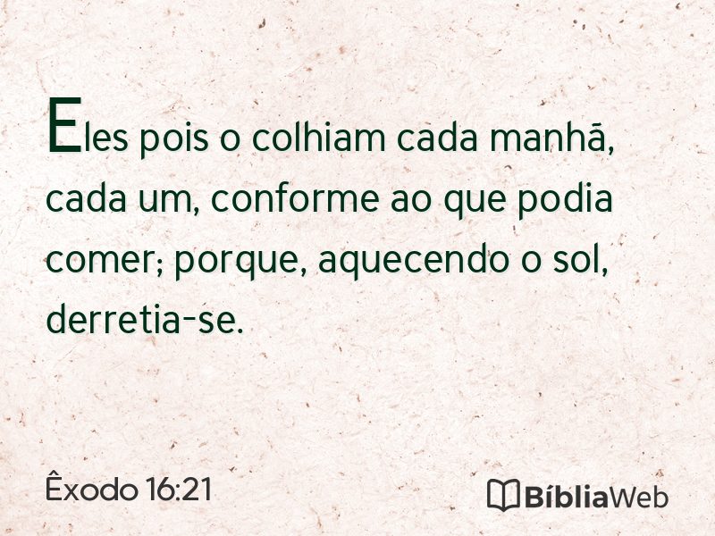 Êxodo 16:21 em imagem para compartilhar