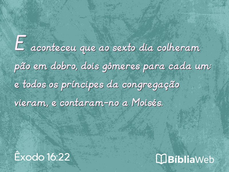 Êxodo 16:22 em imagem para compartilhar