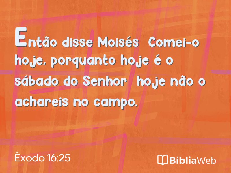 Êxodo 16:25 em imagem para compartilhar