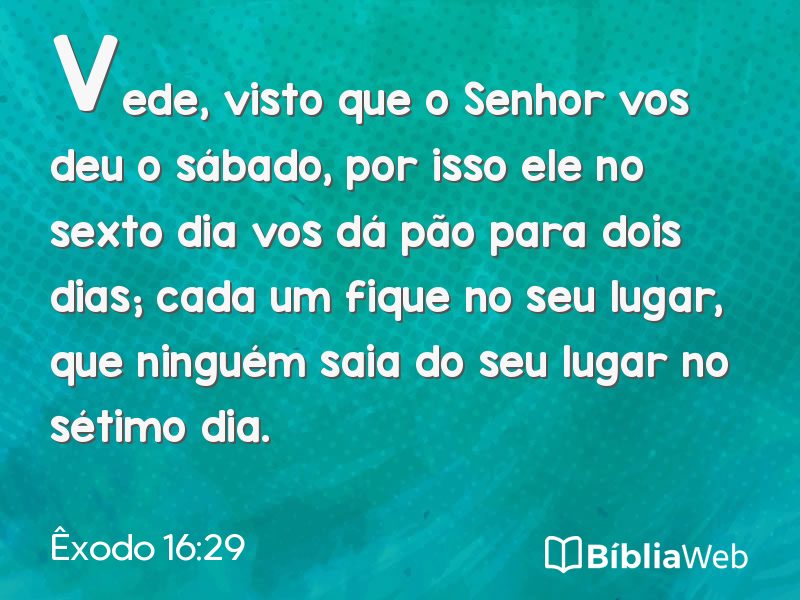 Êxodo 16:29 em imagem para compartilhar