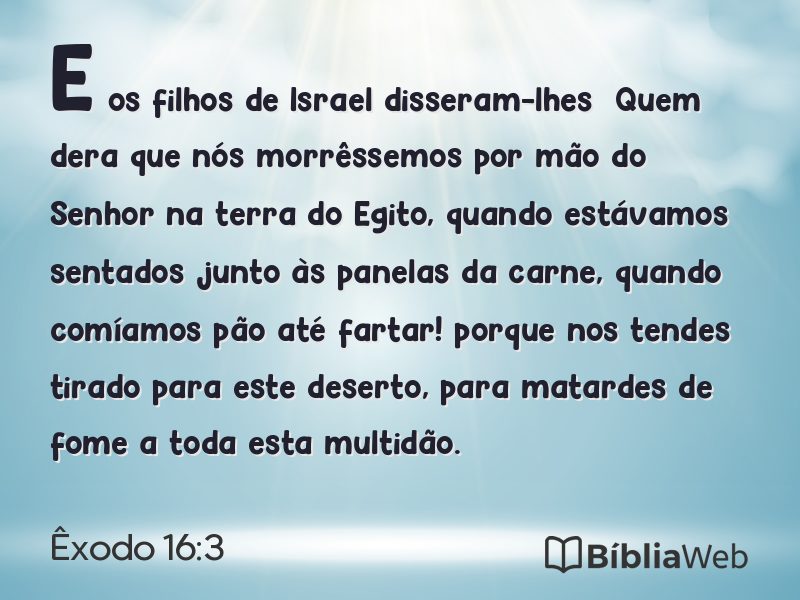 Êxodo 16:3 em imagem para compartilhar