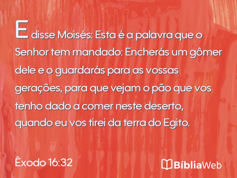Êxodo 16:32 em imagem para compartilhar