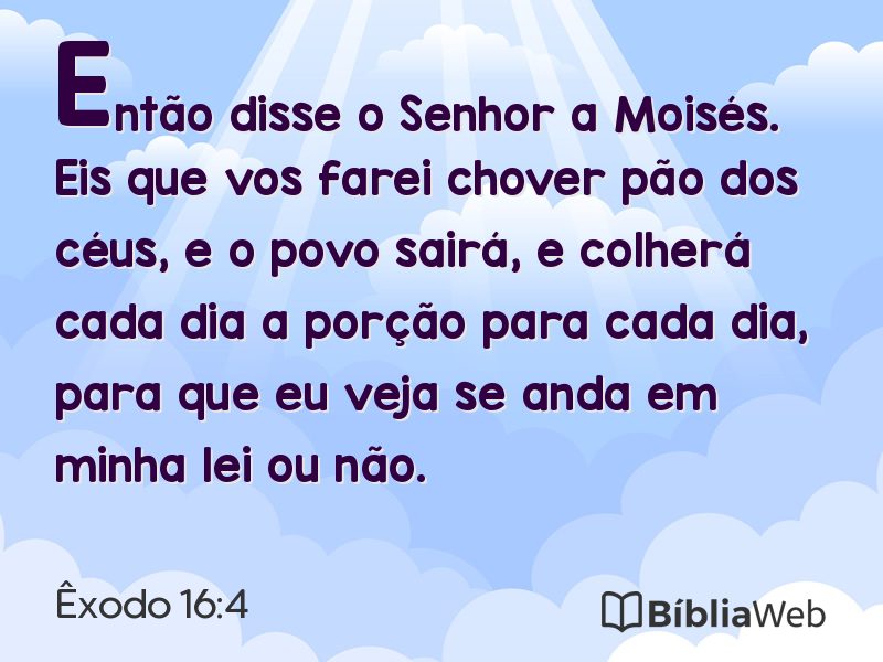Êxodo 16:4 em imagem para compartilhar