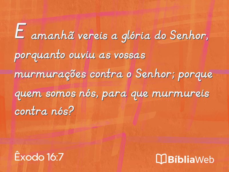 Êxodo 16:7 em imagem para compartilhar