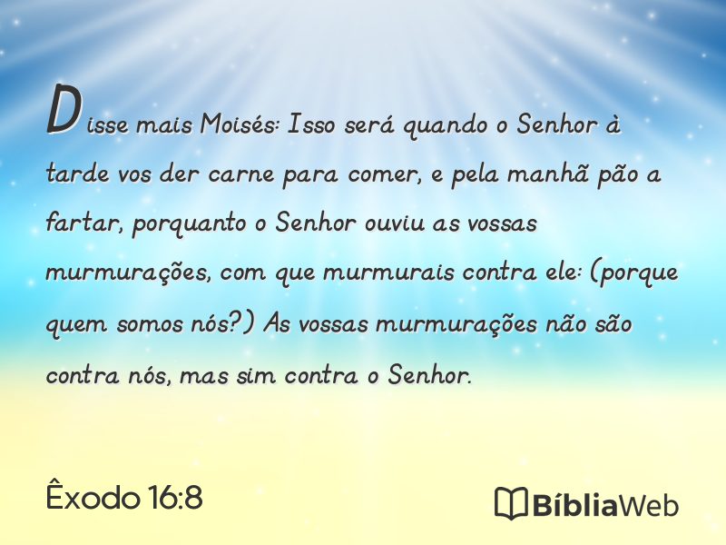 Êxodo 16:8 em imagem para compartilhar