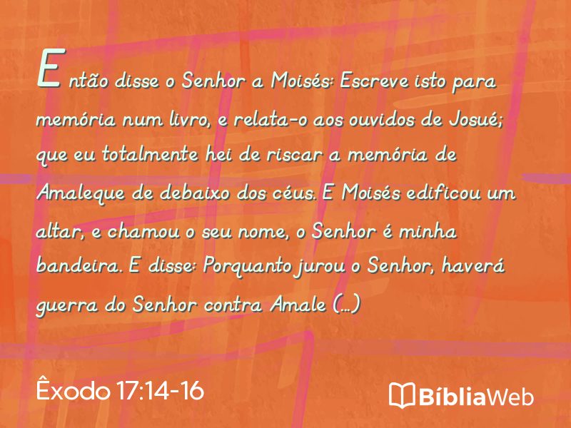 Êxodo 17:14-16 em imagem para compartilhar