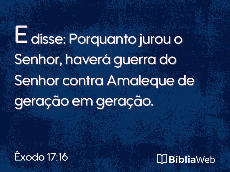 Êxodo 17:16 em imagem para compartilhar