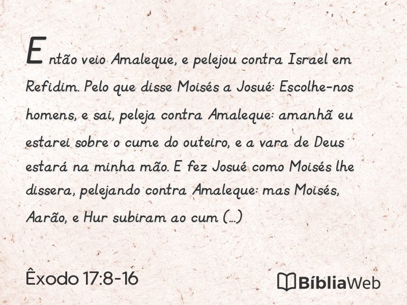 Êxodo 17:8-16 em imagem para compartilhar
