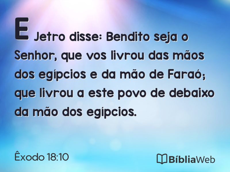 Êxodo 18:10 em imagem para compartilhar