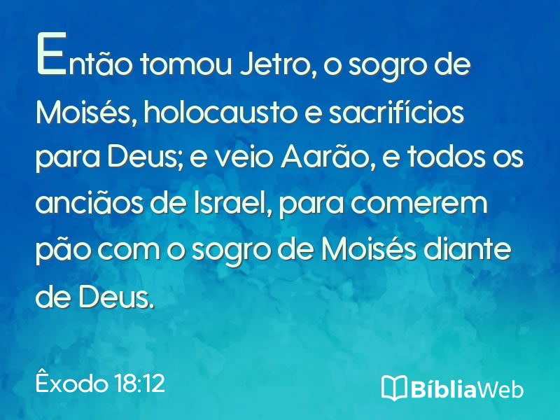 Êxodo 18:12 em imagem para compartilhar