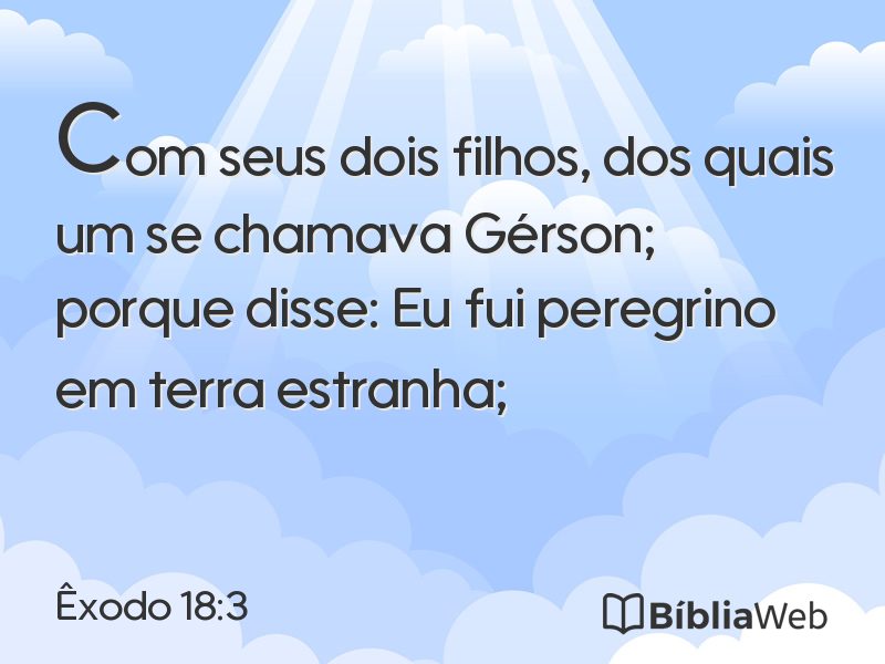 Êxodo 18:3 em imagem para compartilhar