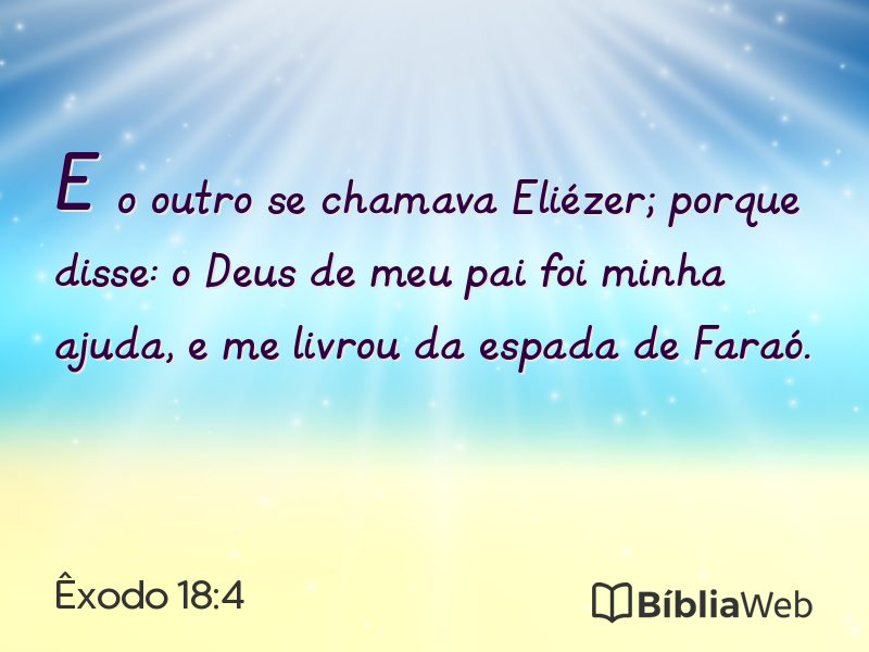 Êxodo 18:4 em imagem para compartilhar