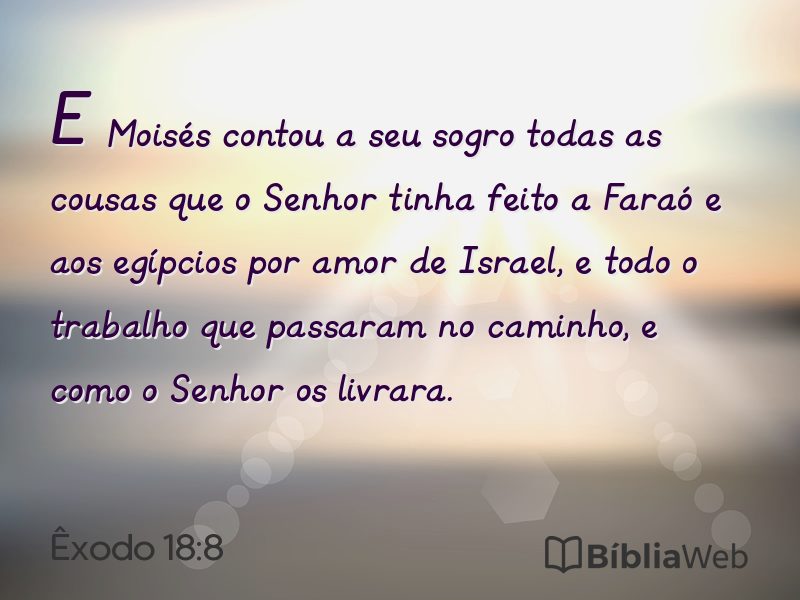Êxodo 18:8 em imagem para compartilhar