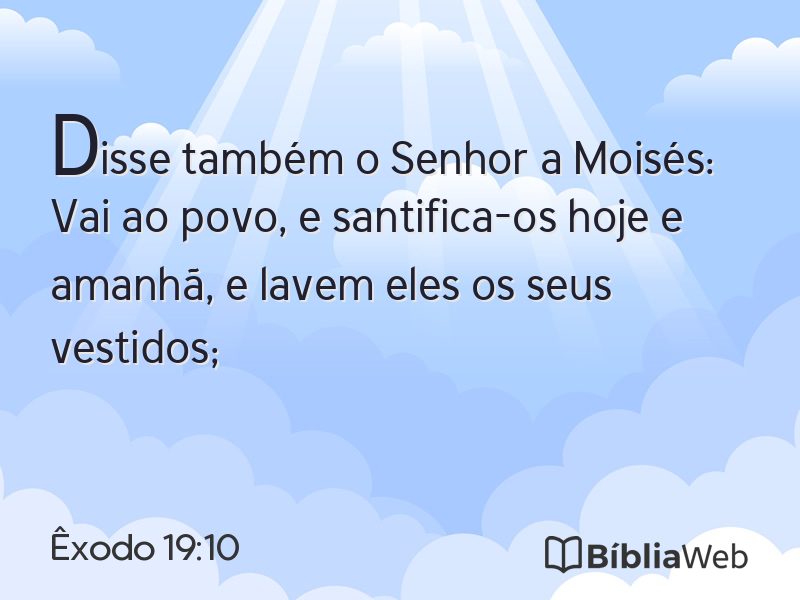 Êxodo 19:10 em imagem para compartilhar