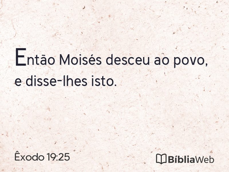 Êxodo 19:25 em imagem para compartilhar