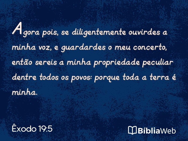 Êxodo 19:5 em imagem para compartilhar