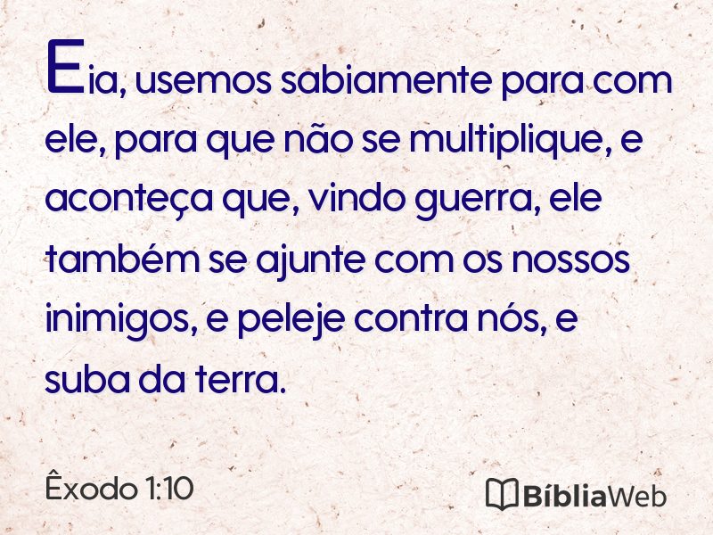 Êxodo 1:10 em imagem para compartilhar