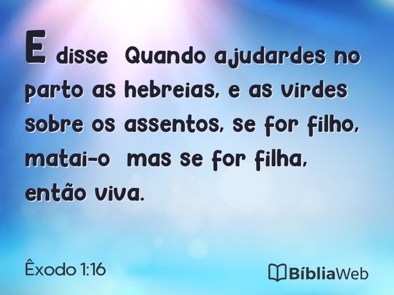 Êxodo 1:16 em imagem para compartilhar
