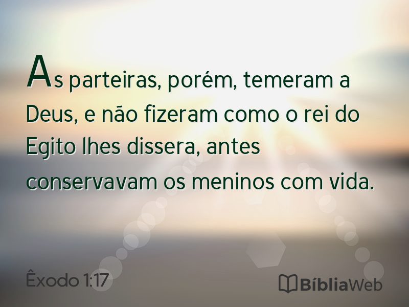 Êxodo 1:17 em imagem para compartilhar