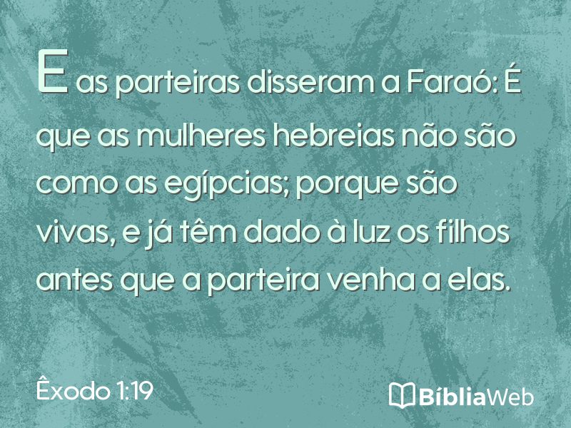 Êxodo 1:19 em imagem para compartilhar